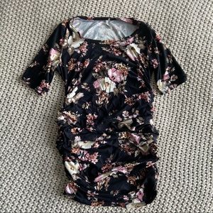 Motherbee Maternity Side Ruched Maternity Dress